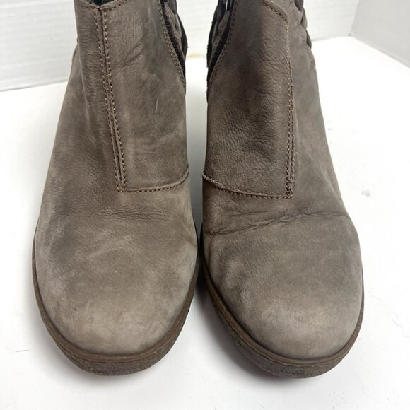 El Naturalista Boots Womens 40 Nubuck Lichen NF77 Ankle Boots Zip Heel Booties - Picture 4 of 10